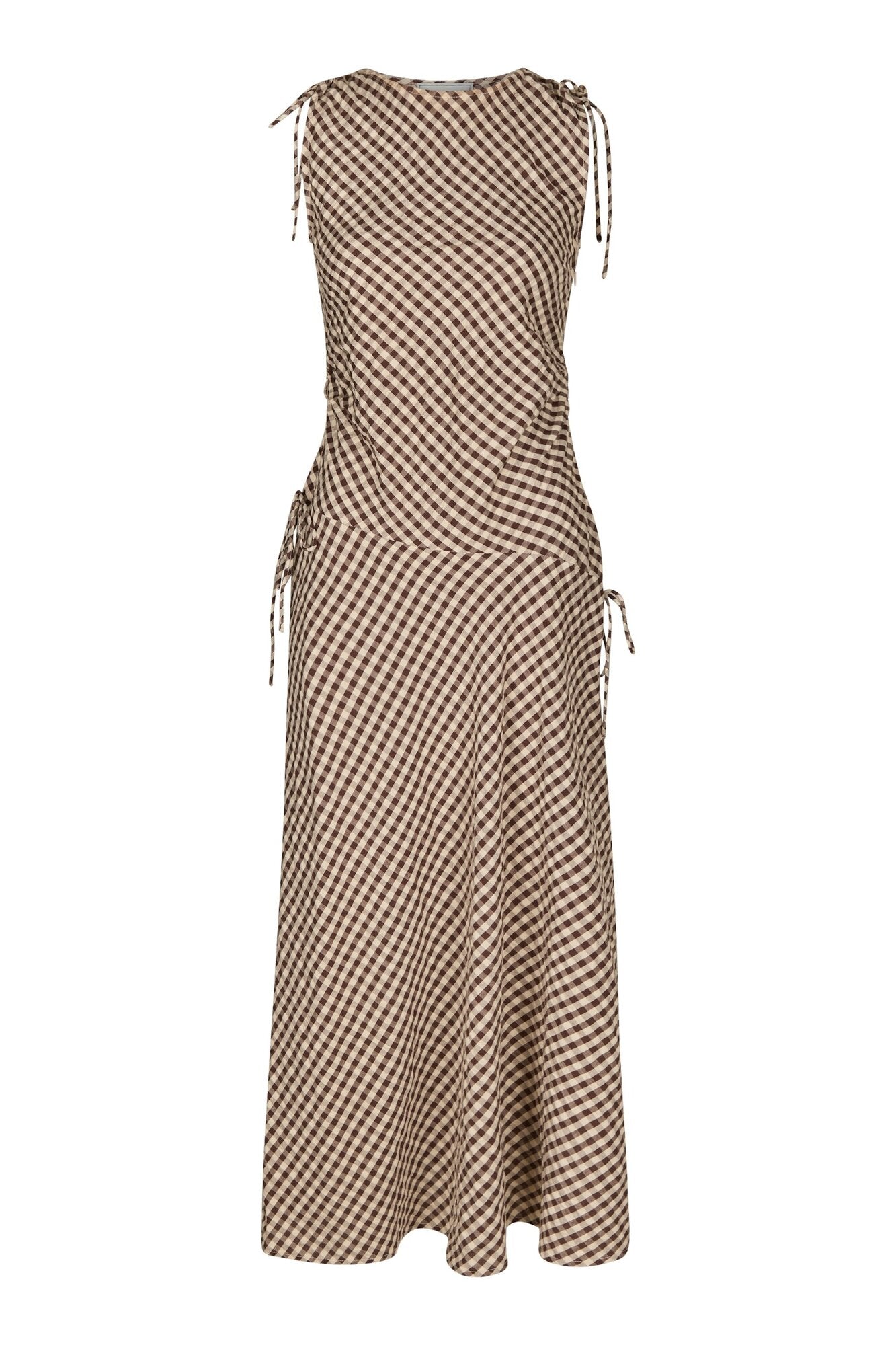 Saxton Check kjole - brun